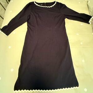 Talbots Black and White Scalloped Dress